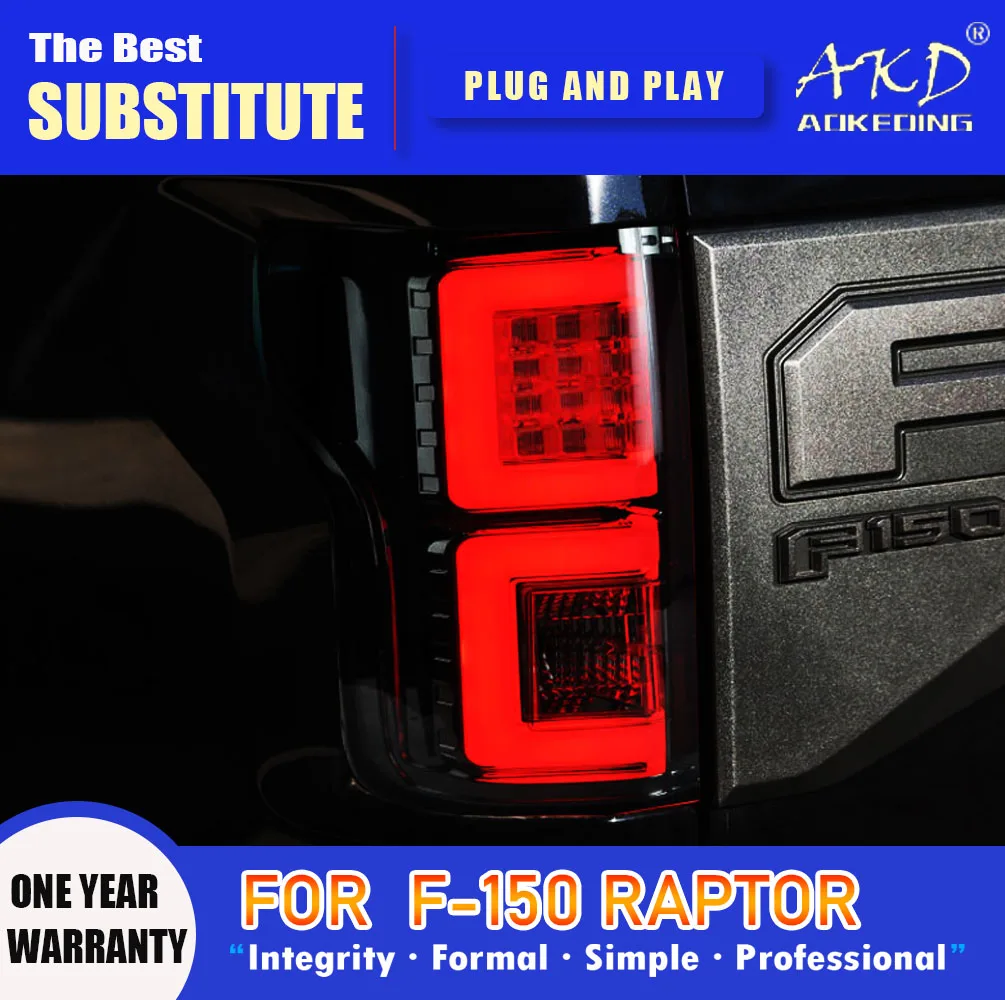 AKD Tail Lamp for Ford F-150 Raptor LED Tail Light 2008-2020 F150 Rear Fog Brake Turn Signal Automotive Accessories