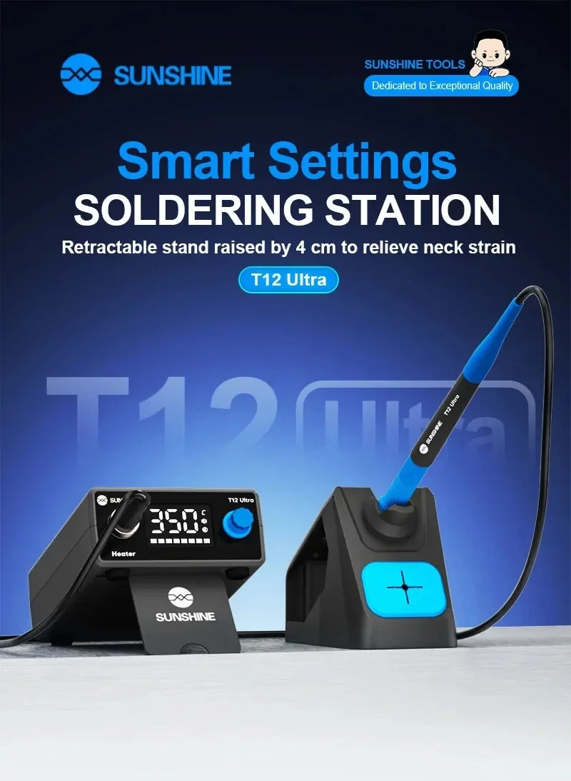 SUNSHINE T12 ULTRA Soldering Station for Chip Repair Motherboard Soldering Southbridge Removal Flex Cables Component Replacement