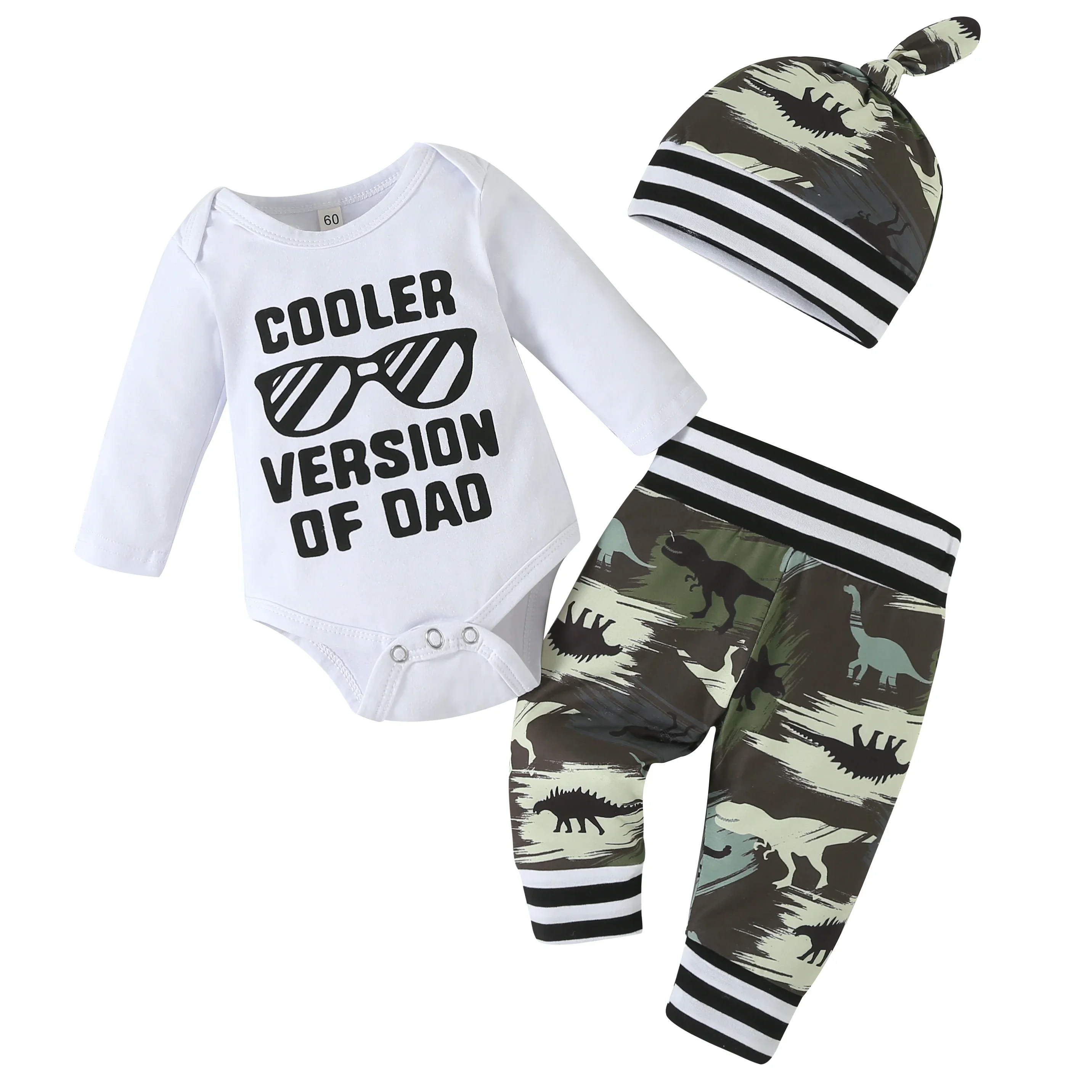 Newborn Infant Baby Girl Clothes Long Sleeve Tops + Print Pant +Bow Headband 3Pcs Outfits