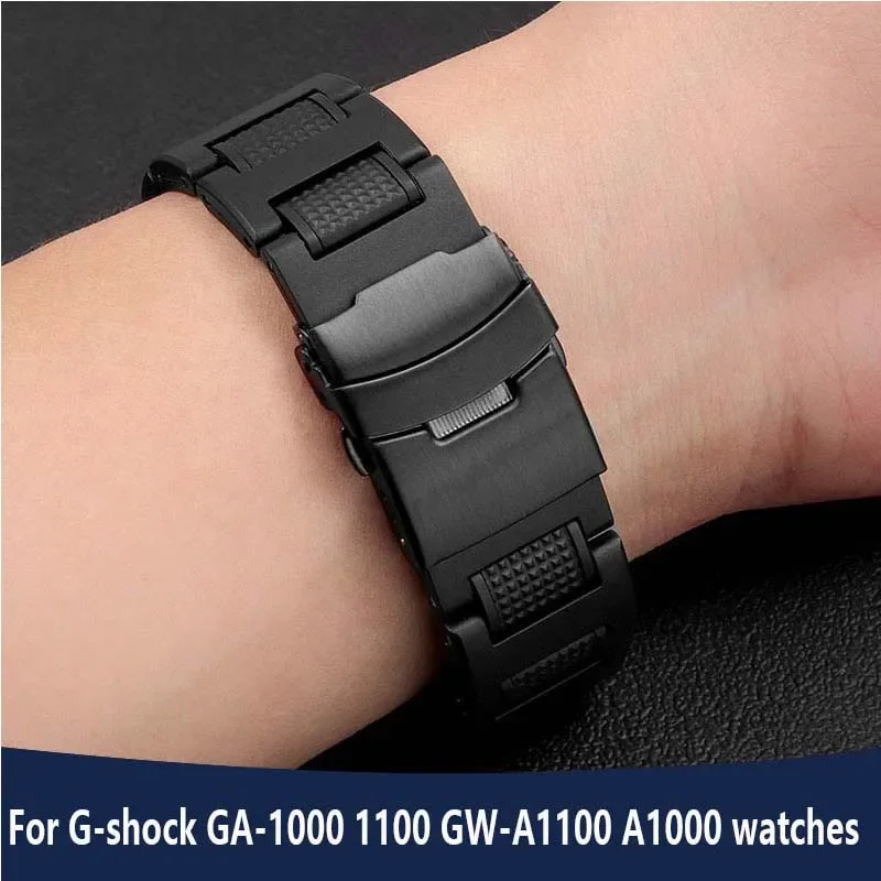 Plastic Watchband for Casio g-shock GA-1000 1100 GW-4000 GW-A1100 A1000 Watch Strap  Mens Sport Wristwatch Bracelet 16mm