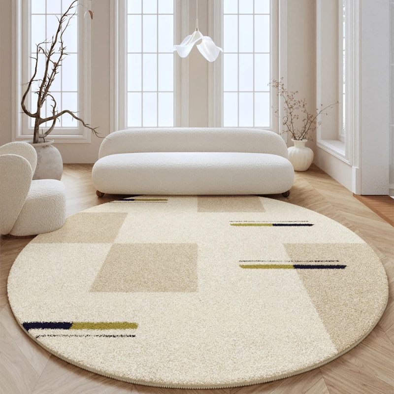 Wabi-sabi Round Plush Rug Fluffy Soft Carpets for Living Room Cream Style Bedroom Decor Thickened Carpet Home Non-slip Floor Mat