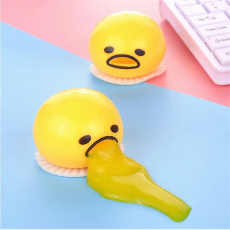 Puking Egg Yolk Stress Ball With Yellow Goop Relieve Stress Toy Funny Squeeze Tricky AntiStress Disgusting Egg Toy Prezent dla dzieci