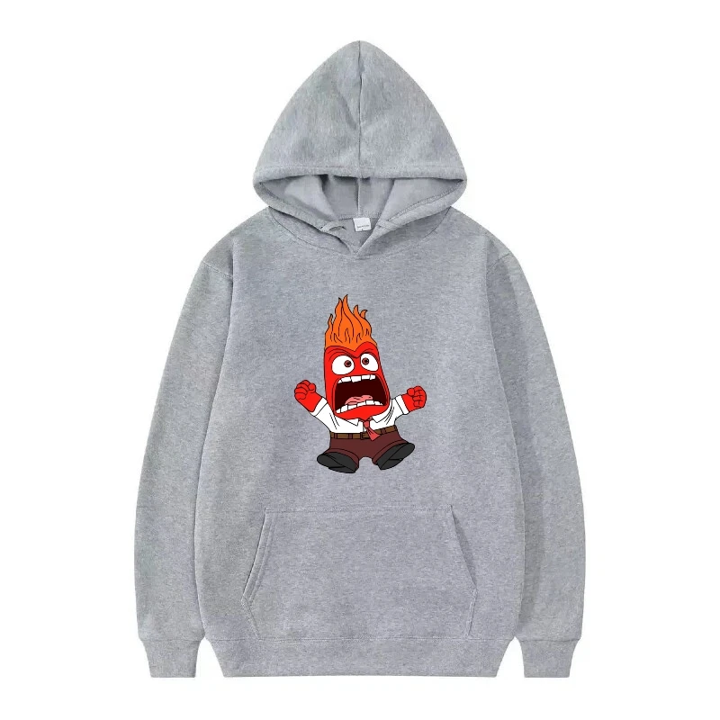 Disney Inside Out Cartoon Print Pattern Donna Elemento Nero Inverno Top Abbigliamento Pullover Donna Felpe economiche Felpe da uomo
