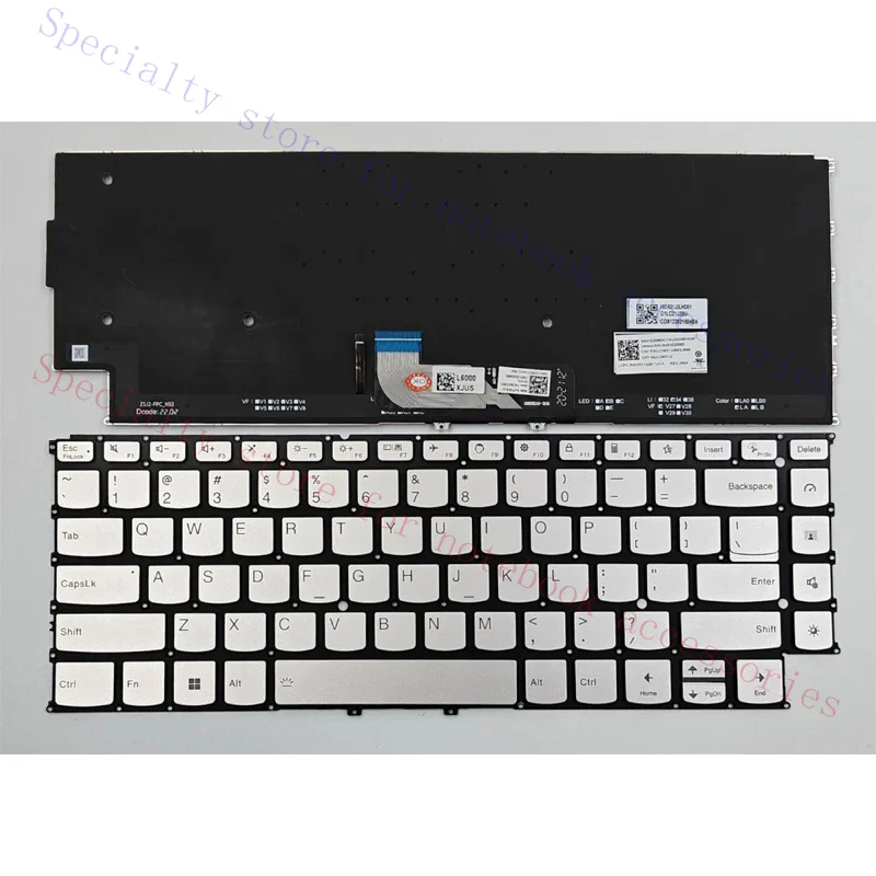 New For Lenovo Yoga 9 14IAP7 14IRP8 / Yoga 9i 14IAP7 14IRP8 Laptop Keyboard US Silver With Backlit