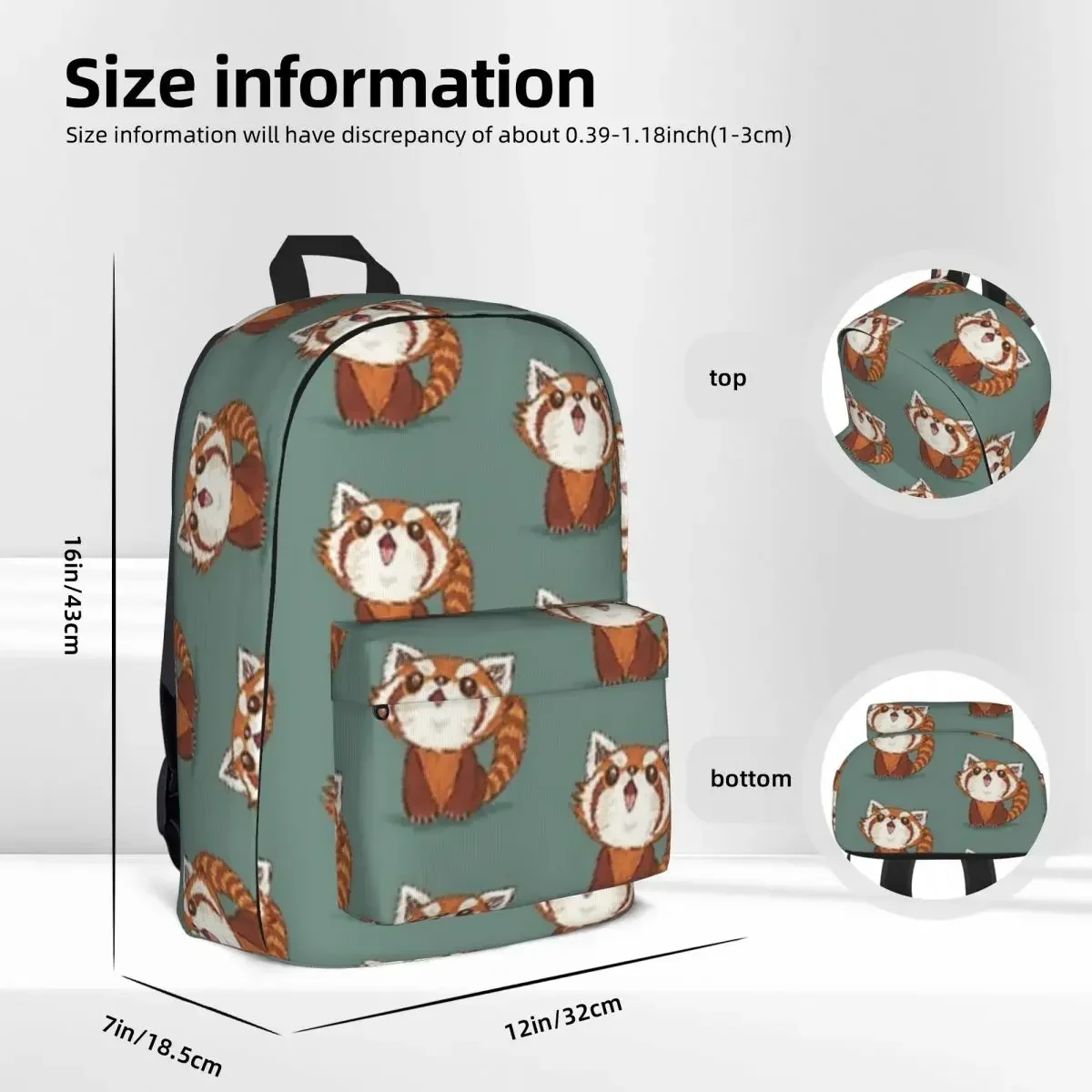 Red Panda Happy Woman Backpacks Boys Girls Bookbag Waterproof Children School Bags Portability Travel Rucksack Shoulder Bag