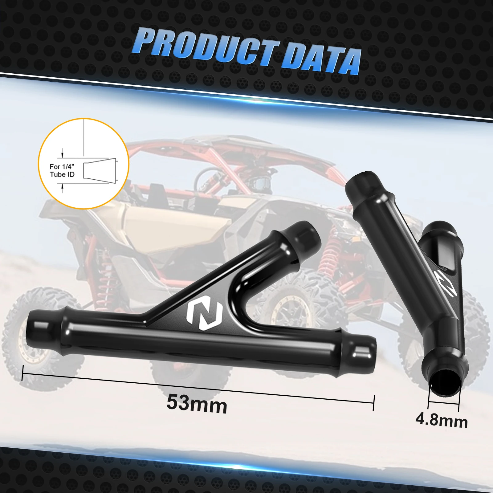 NICECNC UTV Y Fitting with Hose Clamps For Can-Am Maverick X3 Renegade Outlander Max Defender Commander 1000 1000R 800 Aluminum