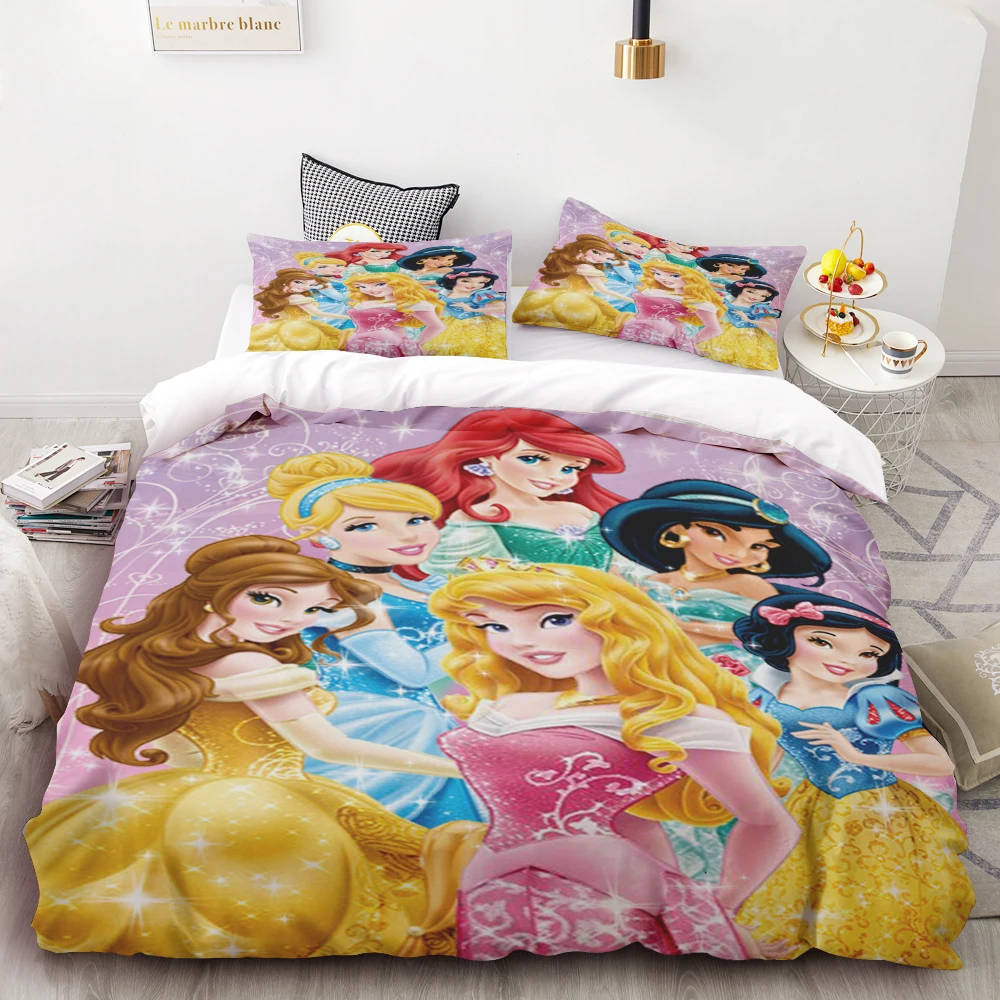

Disney Duvet Cover Princess Cinderella Cartoon Quilt Cover Breathable Cute Printed Bedroom Comforter Warmth Bedding comfortable