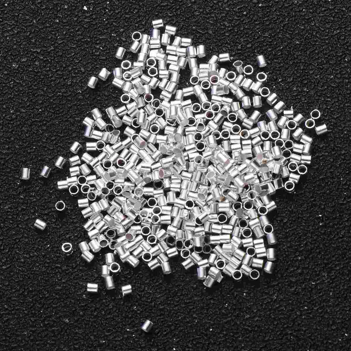 4 Pack/2000 Bracelet Jewelry Wire Silver Tube Fold over Cord Making Accessories