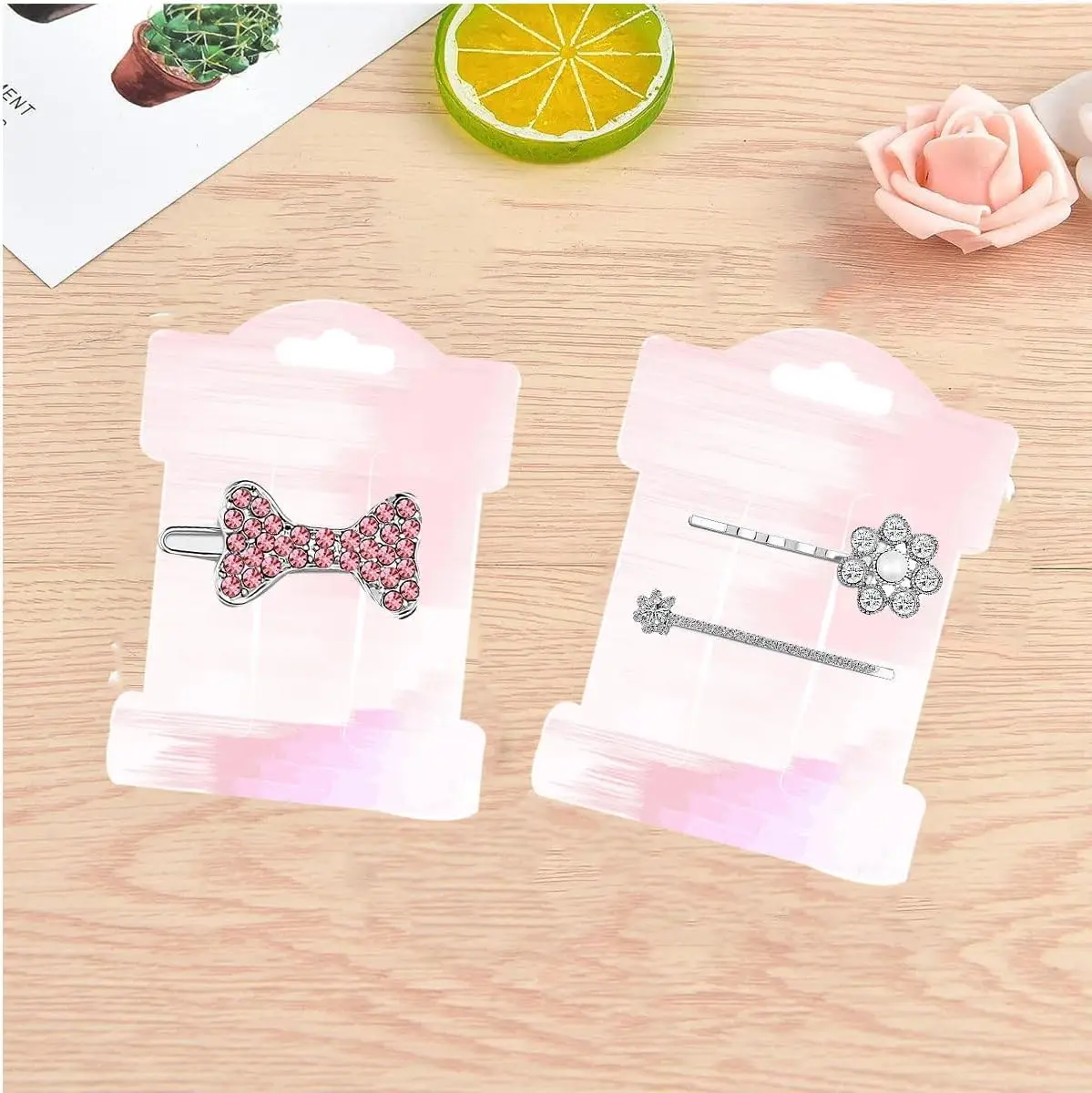 Hair Clip Display Cards 100Pcs Hair Bow Holders for Hair Accessories Display and Organizing 4x3inch