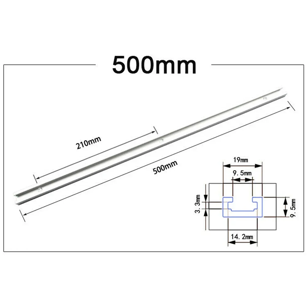 Imagem -04 - Pista T-slider Prata t Slot Track 50cm 40cm 30cm Gabarito Mitra Calibre Guia Rampa para Bancada Serra de Mesa Roteador Ferramenta 60cm T30