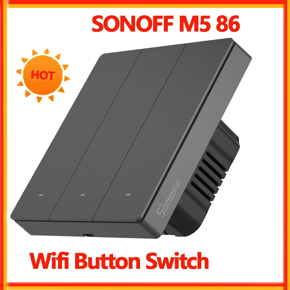 

Sonoff M5 86 Wifi Smart Switch Physical Buttons Wall Smart Switch Remote Control Via eWelink APP Work with Alexa Google Home