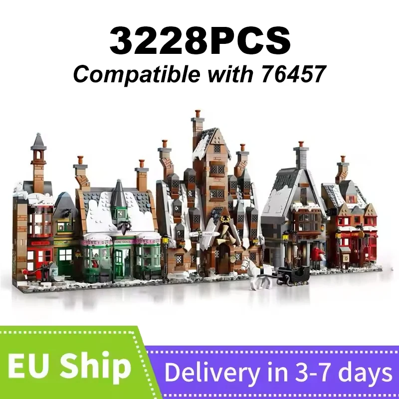 Blocs de construction du village de Hogsmeades, jouets compatibles 76457, modèle de château à assembler, 3228 pièces, jouet en briques pour enfant et adulte, cadeau d'anniversaire