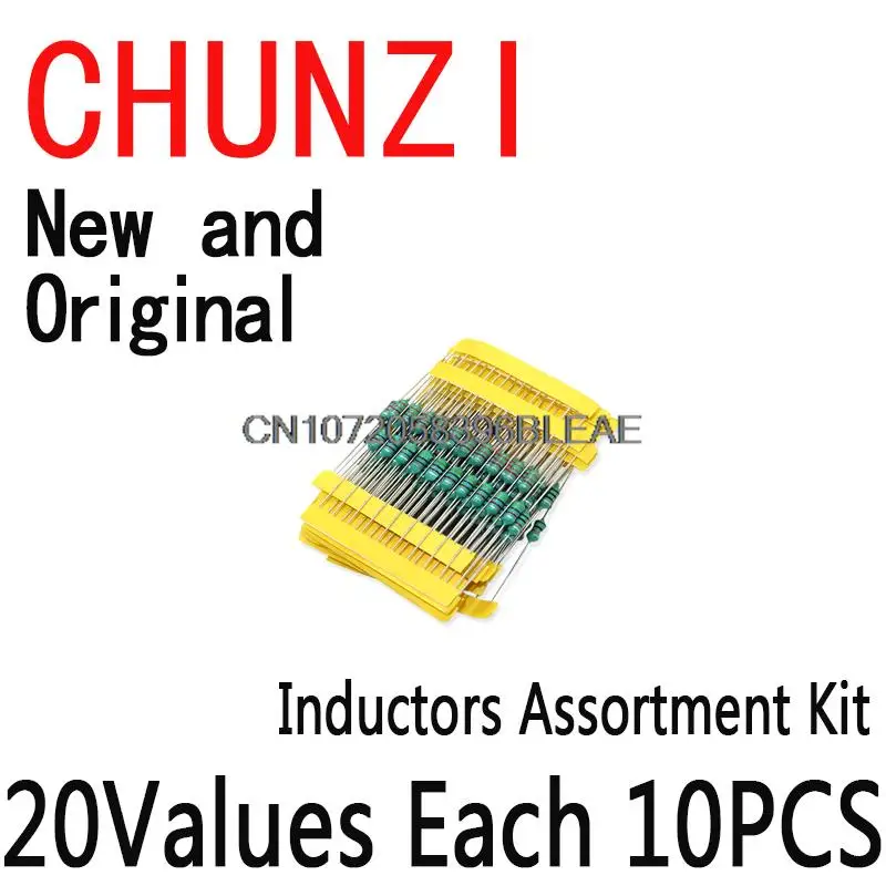 200PCS/Set 20Values*10pcs Color Ring Inductance DIP Inductors Assortment Kit 0410 1/2W 1UH~4.7MH