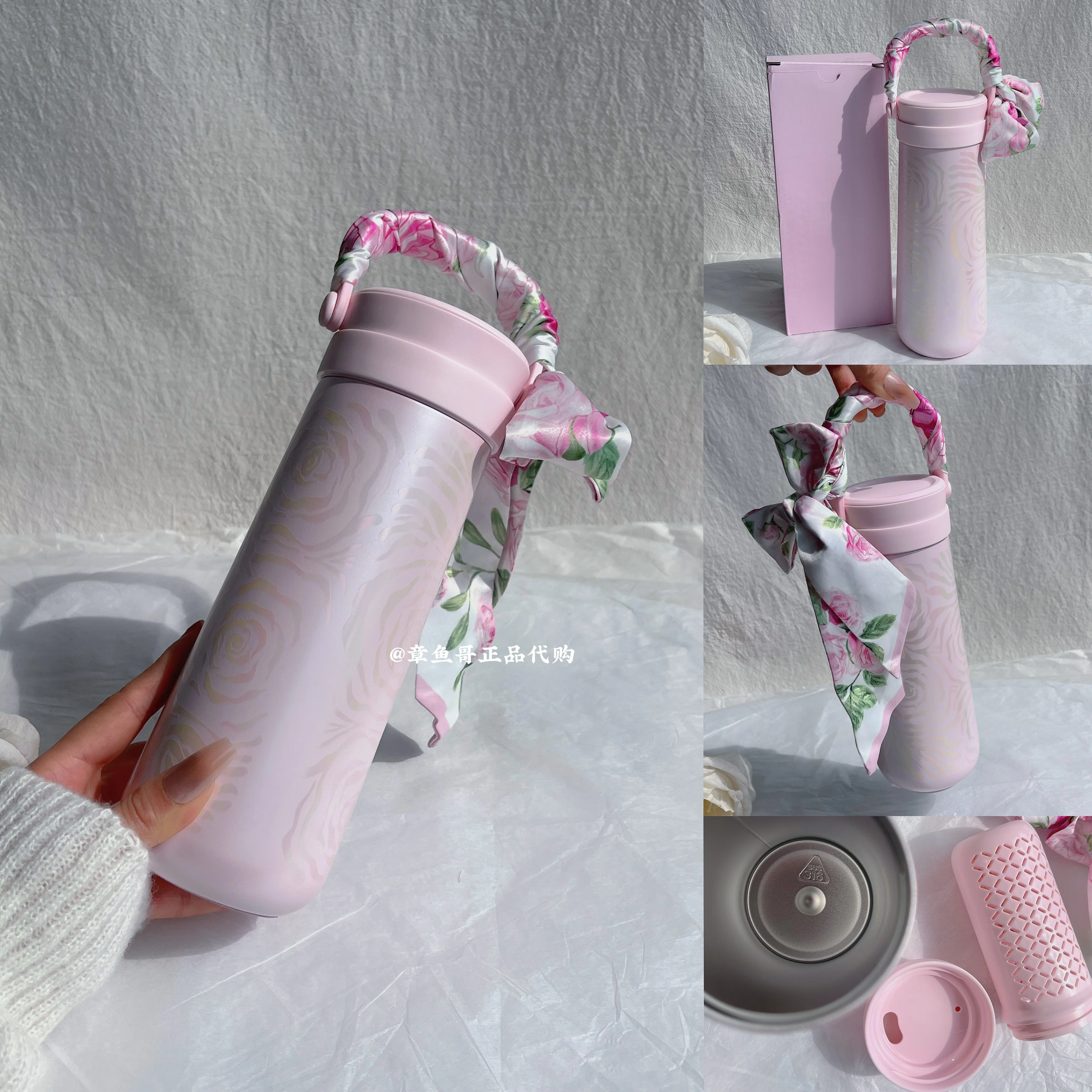 Bk 2026 Rose Pattern Insulated Tumbler Large Capacity Coffee Cup With Straw Portable Office Travel Mug For Women Perfect Gift view 3