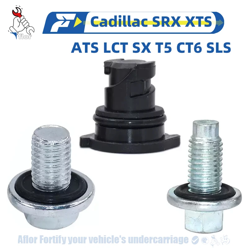 

For Cadillac SRX XTS ATS LCT SX T5 CT6 SLS Engine Oil Pan Drain Screw And Gasket Bolt Engine Oil Drain Nut Oil Plug Gasket