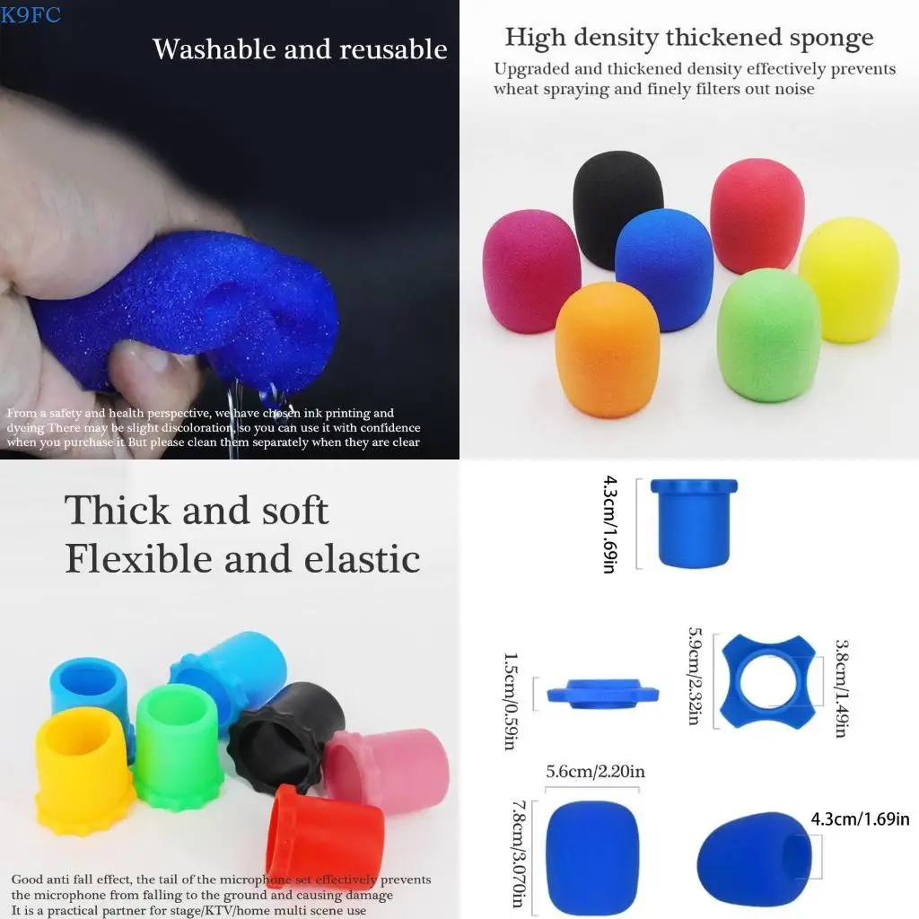 

K9FC 3Pcs Microphones AntiSlip Foam Rings Sponges Cover for KTV Enthusiasts and Performers