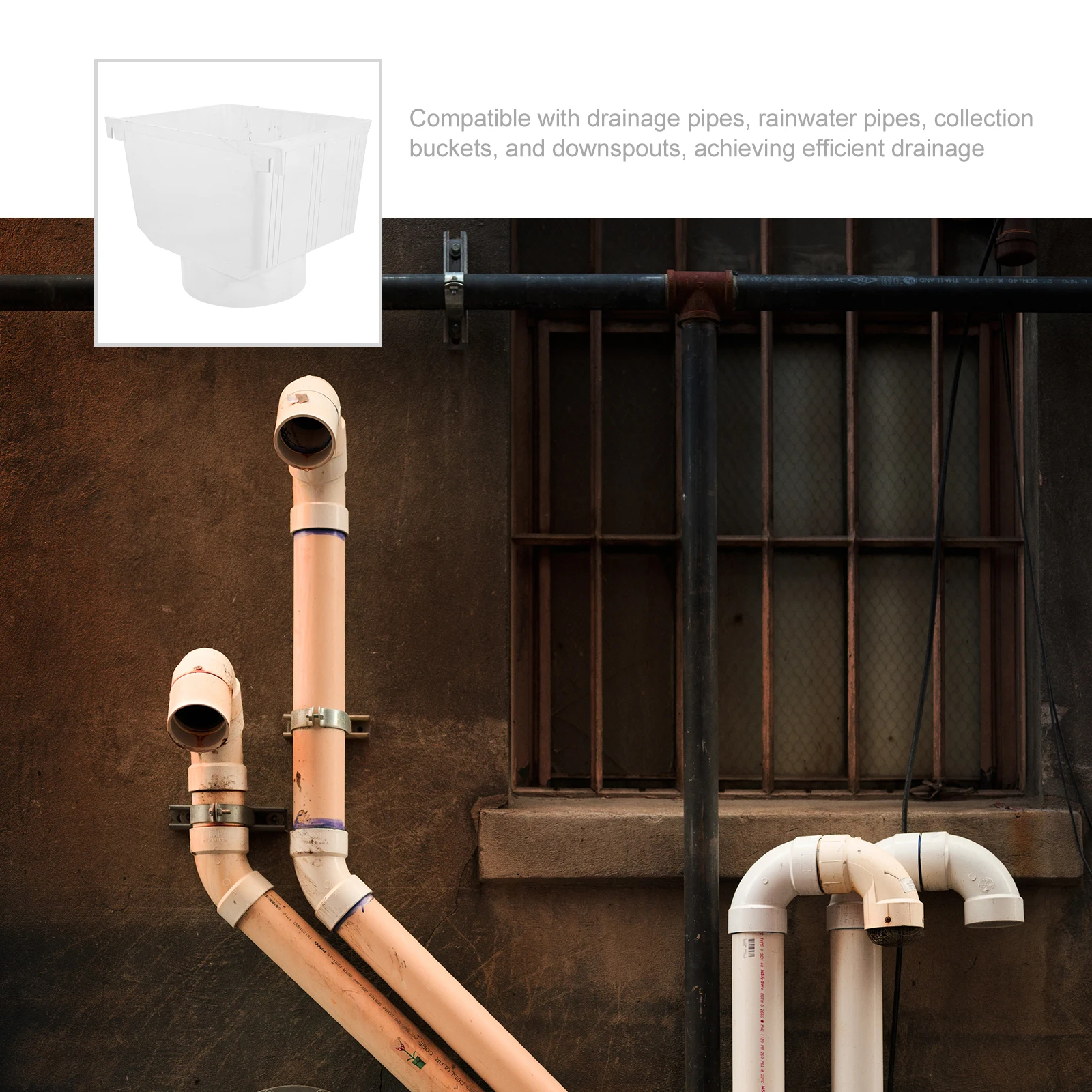 

s PVC Water Collection Funnel 160mm Downspout Rain Gutter Barrel Hose Connector Sewer Pipe Accessories Efficient Drainage System
