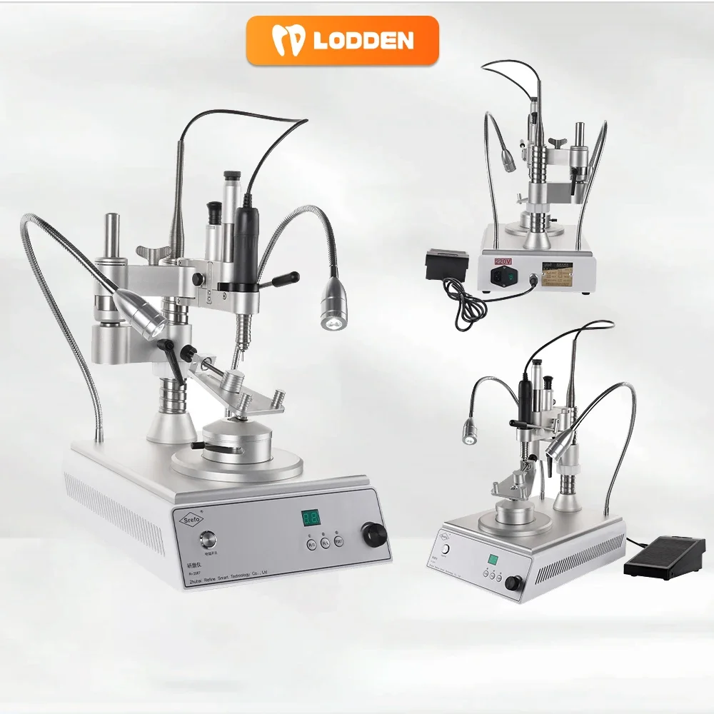 

200W Dental Grinding Machine 50000RPM Speed LED Dual Spotlights Milling Equipment for Implant Base/Precision Accessories.