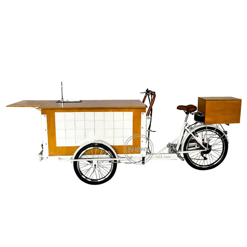 

3 Wheels Electric Coffee Cargo Bike Fast Food Vending Cart Street Mobile Snack Bicycle for Adults