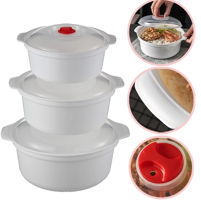 Microwave Oven Special Box Heated Pot Rice Hot Steamed Buns with Lid Eco-friendly Food Home-use Grade Kitchen Tool for Household