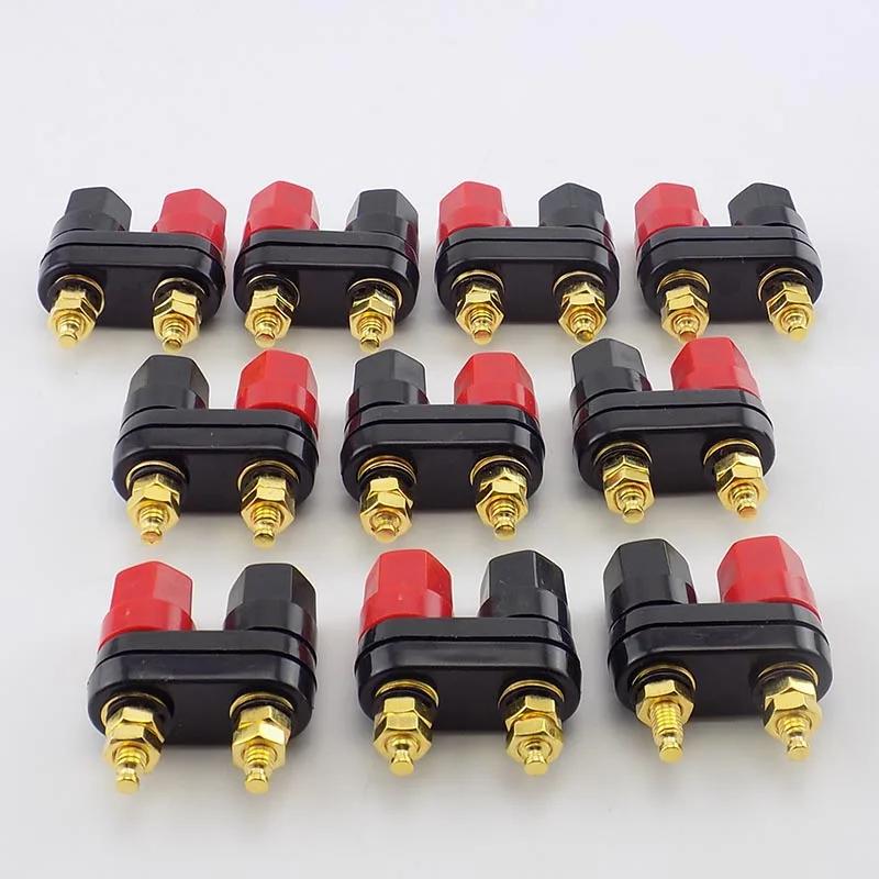 Banana plugs Couple Terminals Red Black Connector Amplifier Terminal Binding Post Banana Speaker Plug Jack J17