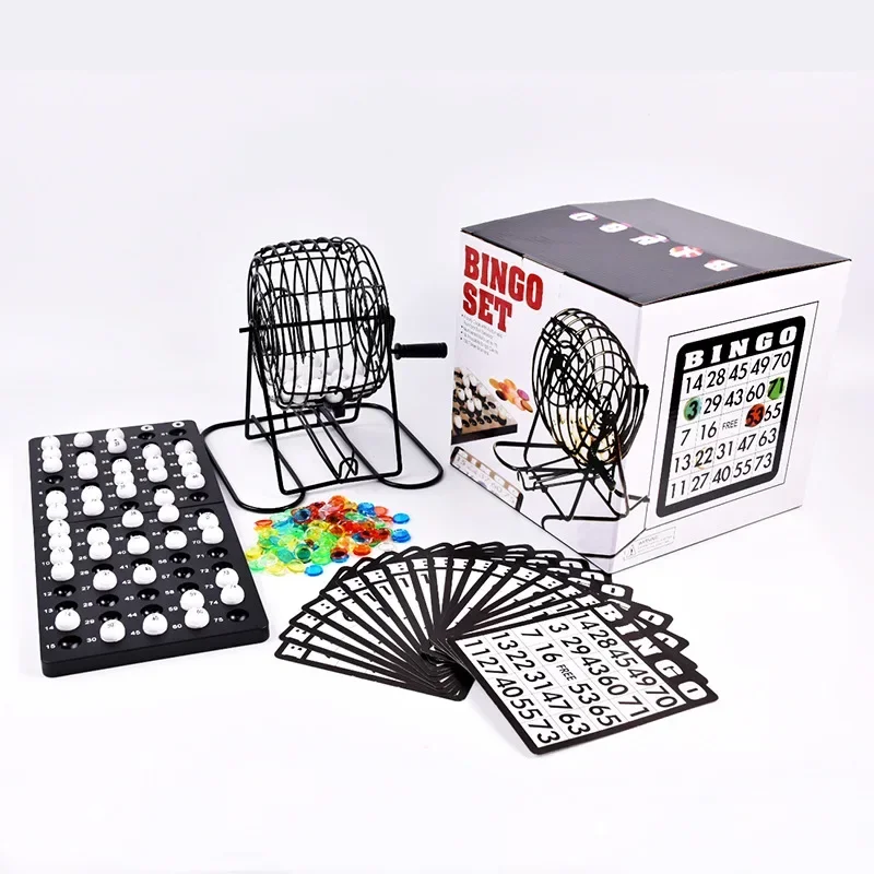 

Professional Steel Bingo Cage Set with Lottery Balls - Adult Party & Family Game Night, Large Group Tabletop Entertainment, Boar