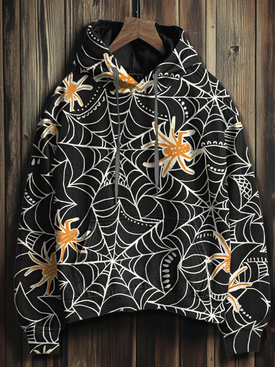 

Men's Autumn Winter Daily Hoodies 3D Print Spider Garphic Halloween Long Sleeve Hooded Tops Loose Comfortable Casual Sweatshirts
