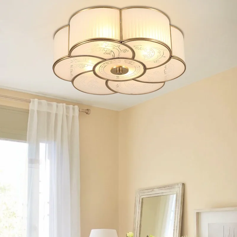 European all-copper ceiling light, bedroom, living room and study light, super bright and light luxury