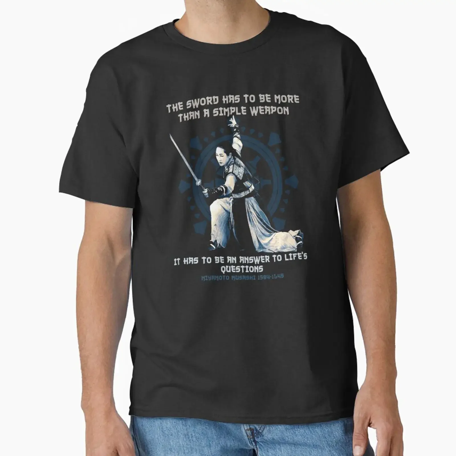 The Sword Must Be Answer to Life's Questions Japanese Samurai Musashi Japan Classic T Shirt vintage Washed homme graphic