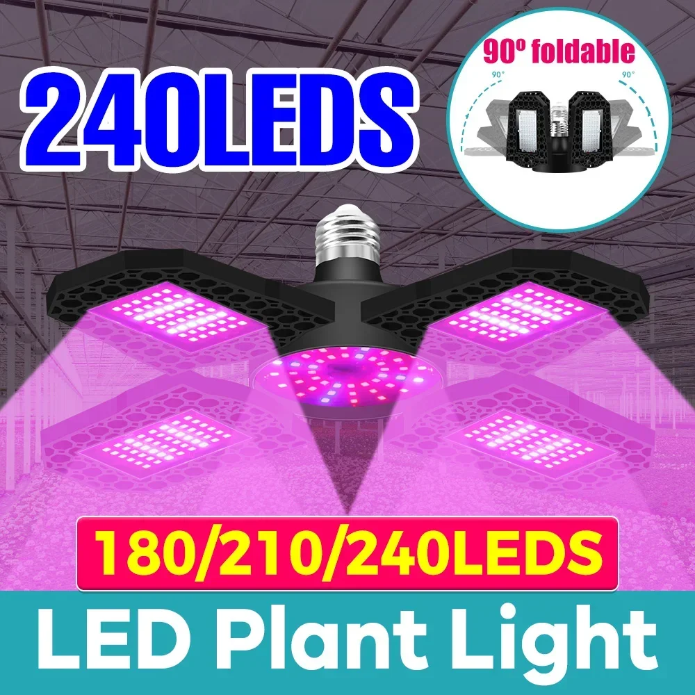 

LED Plant Grow Light Bulb E27/E26 Full Spectrum 300W Hydroponic Growing Lamp Growth Box Seeds Cultivation Light Bulbs Deformable