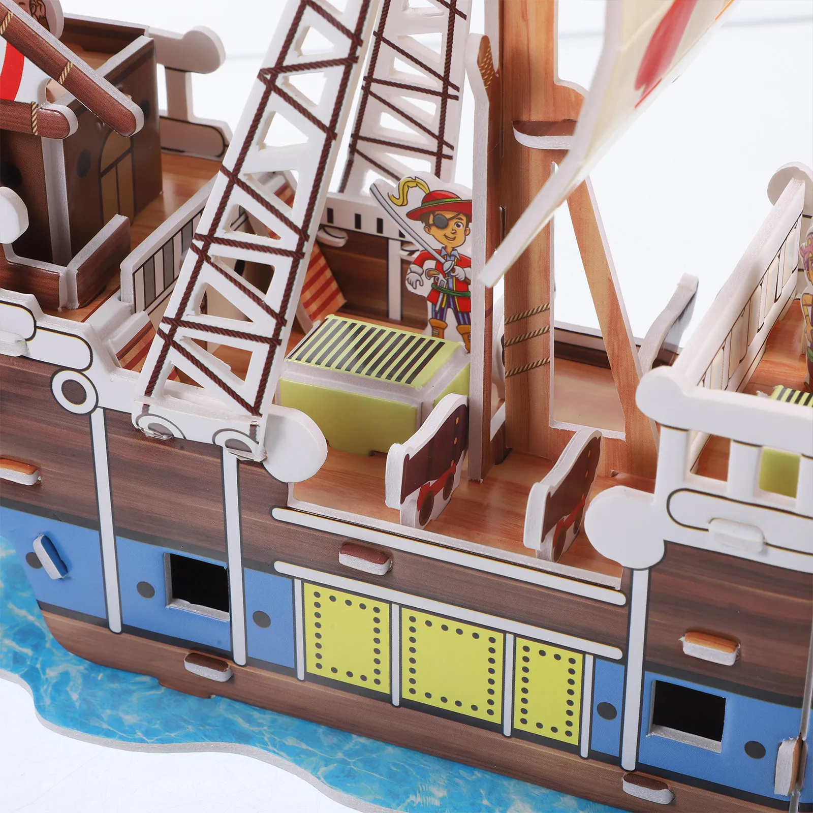 2Sets 3D Paper Puzzle Sailboat Pirate Ship Kit Fine Craftsmanship Smooth Edges Educational DIY Puzzle for Boys Girls Adults