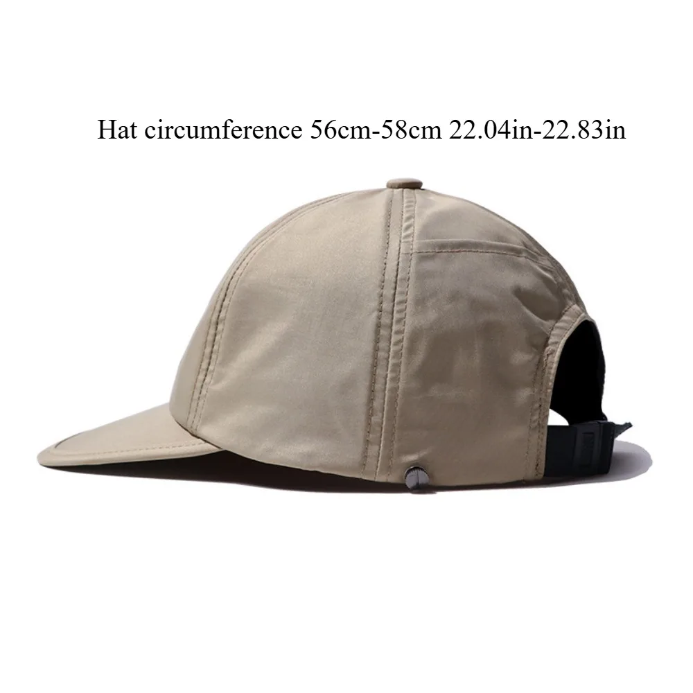 Japanese Minimal Solid Color Baseball Cap with Mask Storage Bag UV Protection Outdoor All Season Hat for Men Women