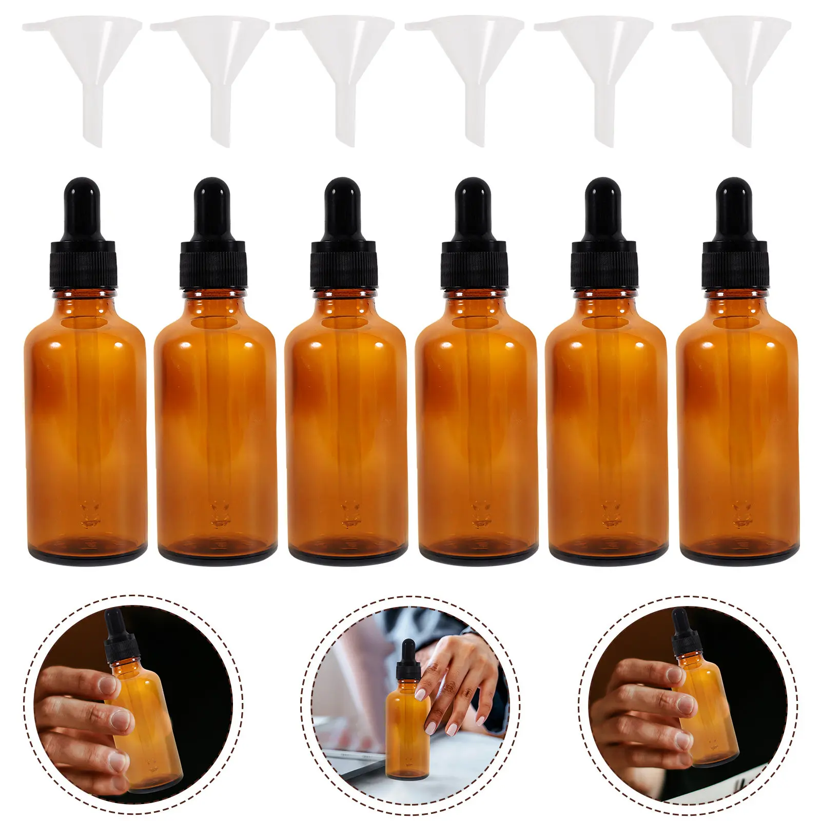 

6Pcs Essential Oil Bottle Dropper Set Small Glass Perfume Bottles Retro Design Travel Sample Containers Women Oil Dispenser