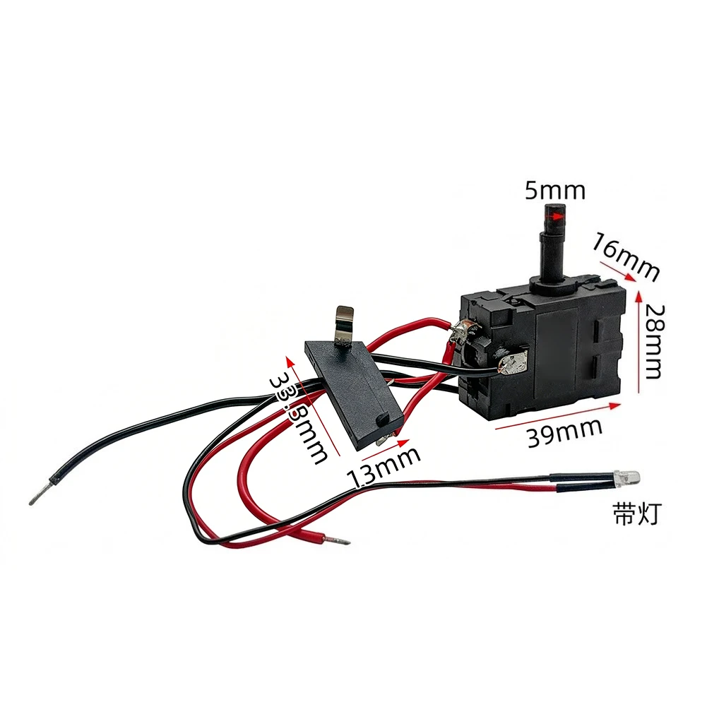 12V Electric Ratchet Wrench Switch With Light Right Angle On/Off Reverse Control For Electric Ratchet Wrench Switch Power Tool