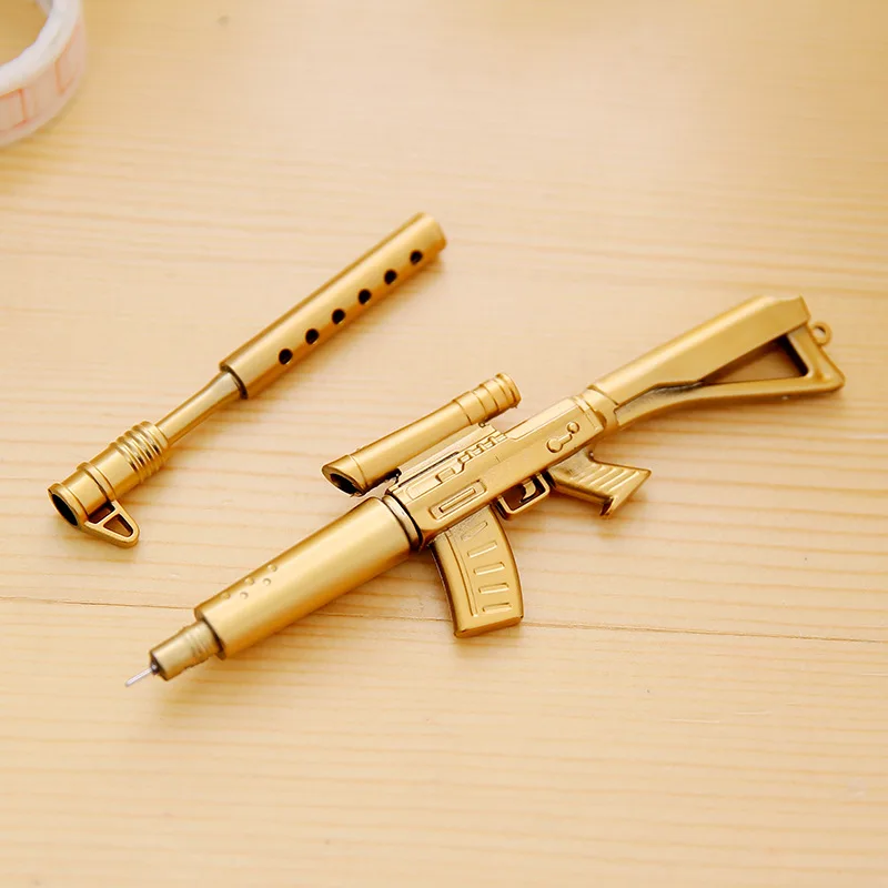 Creative Gold Sniper Gun Grey Gun Shapes Creative Gel Pen Water Pen Sign Pen Student Stationery Manufacturers Glass pen