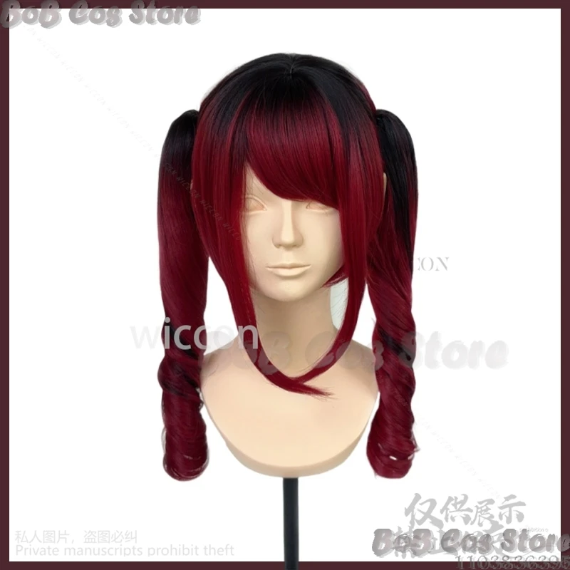 Jirai Kei Girl Cosplay Synthetic Wig Black To Red Gradient Heat Resistant Lovely Y2K Lolita Gothic Carnival Halloween Customized