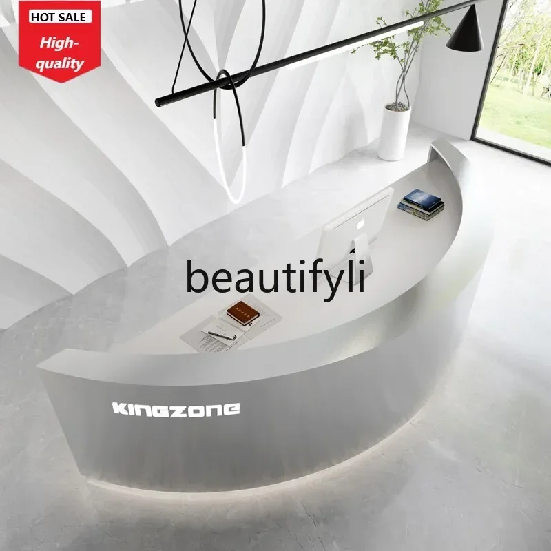 LXCompany Beauty Salon Stainless Steel Front Desk Reception Desk Barber Shop Arc checkout pageSSS