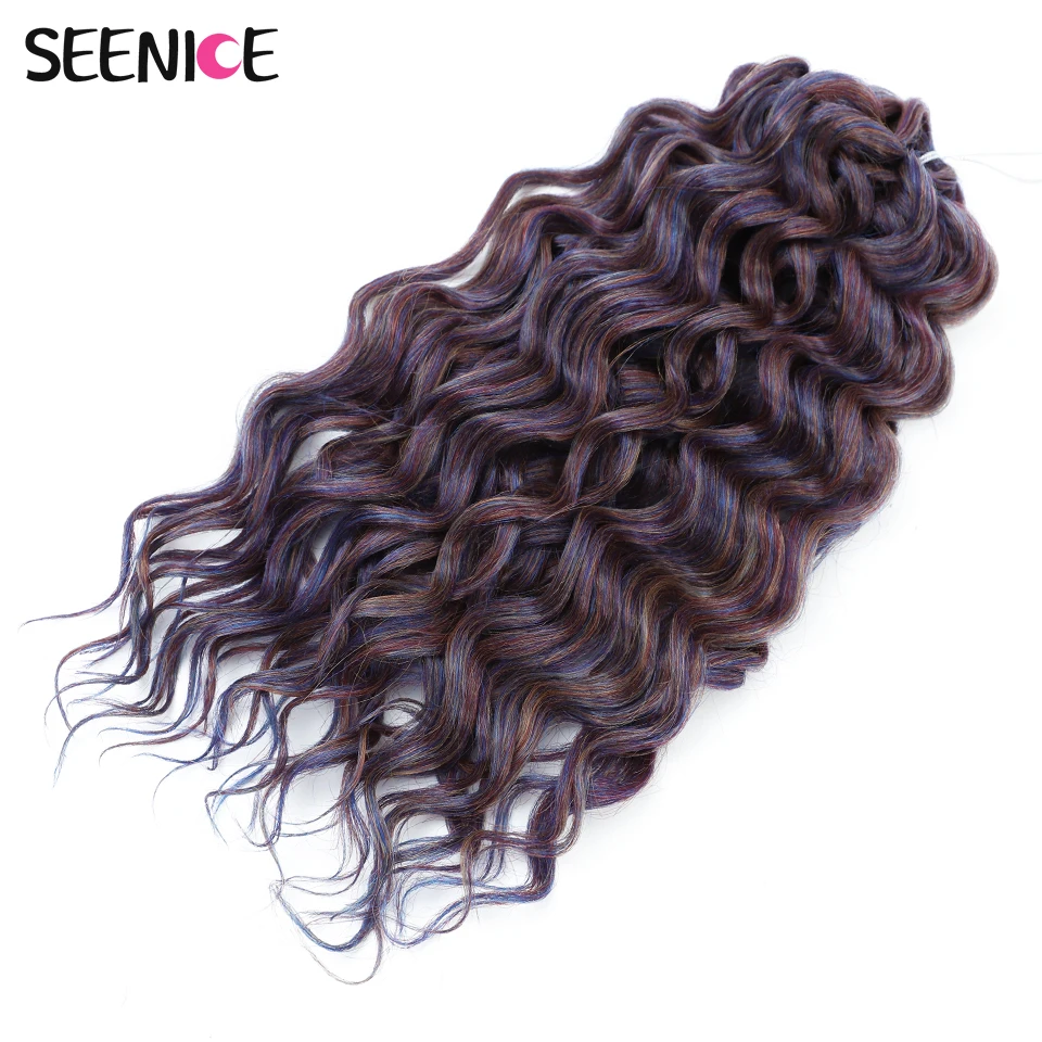 

18 24 Inch Synthetic Deep Wavy Twist Crochet Hair Extensions Ombre Pink Brown Afro Curls Water Wave Braiding Hair for Women