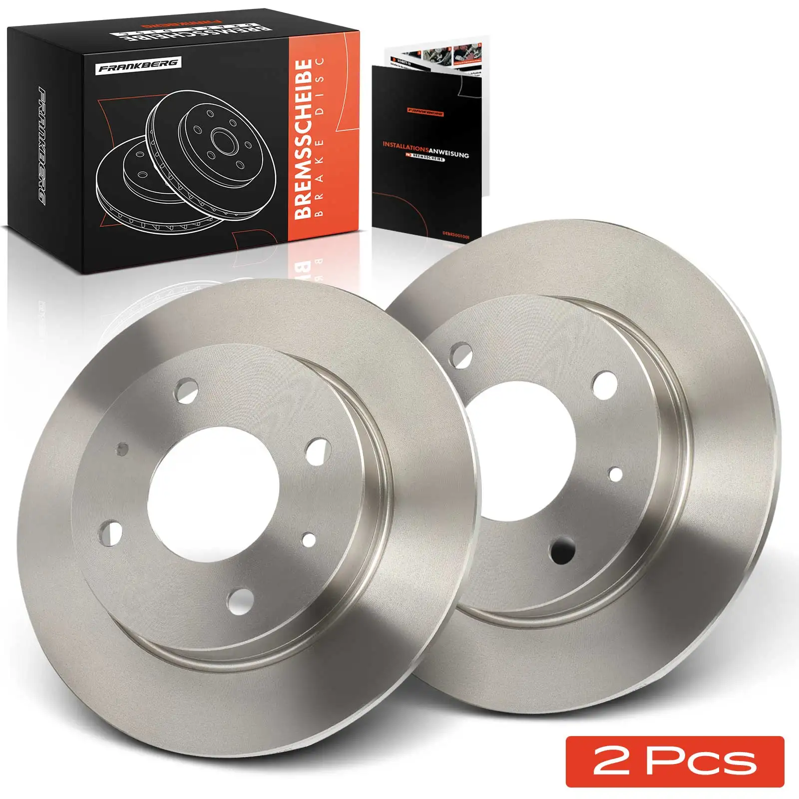 Frankberg 2x Remschijven Achteras voor Mitsubishi Colt CZC Cabriolet VI Smart Forfour 2004-2012 4605A076 M4605A076
