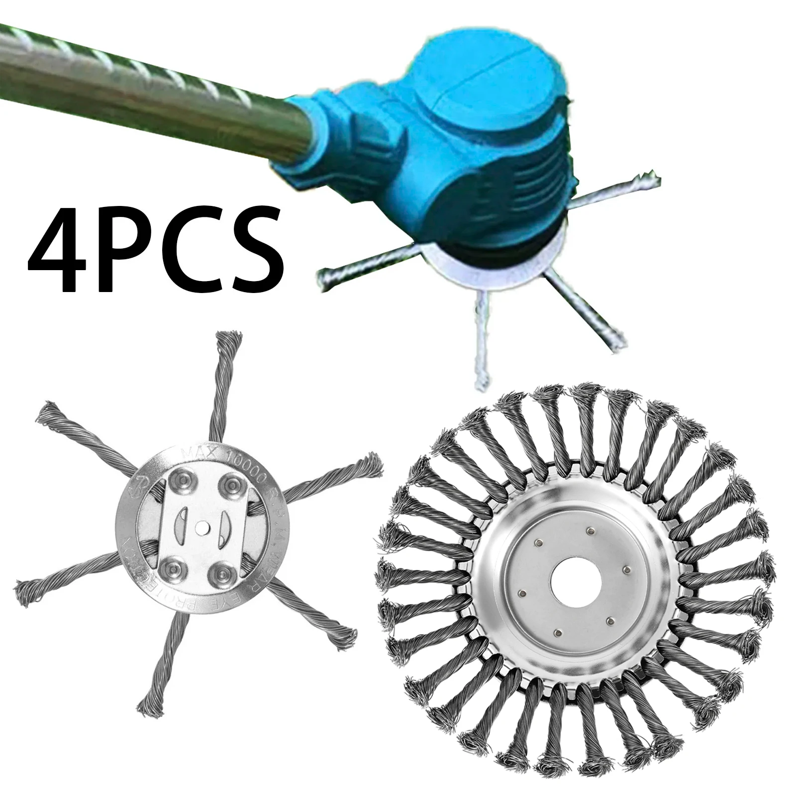 4Pcs 6 Inch Weed Brush Head Lawn Mower Blade Grass Cutter Garden Lawn Trimmer Power Weeding Tool Replacement Blades