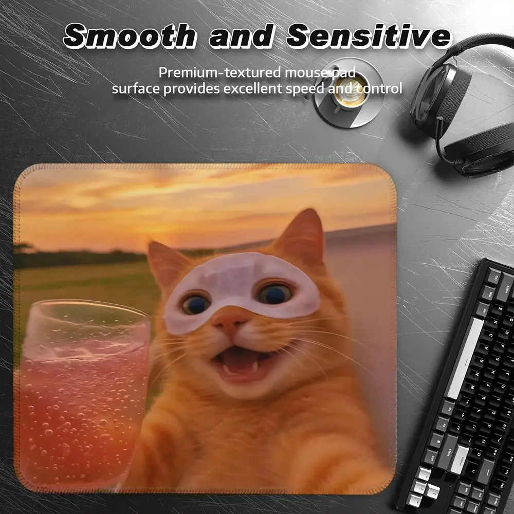 

Funny meme cats Mouse Pad Small Desk Pad Desktop Computer Keyboard Wireless Mouse Boy Gift for Play games Coasters