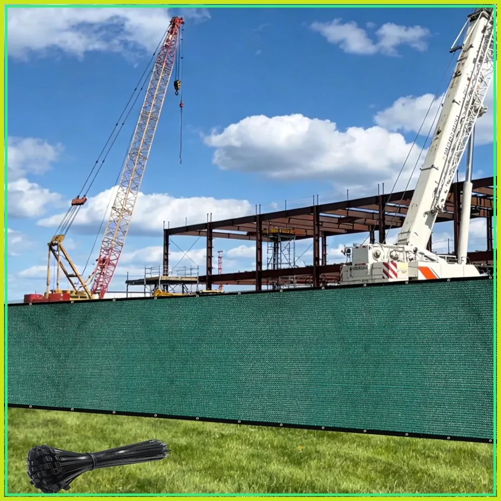 8′ x 50′ Green Fence Privacy Screen, Heavy Duty with Bindings & Grommets for Garden, Backyard, Patio, Tennis Court, Pool