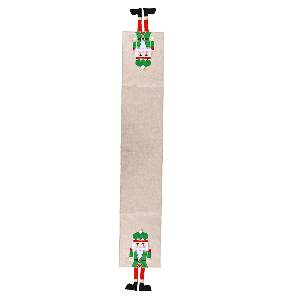 

1pc Walnut Soldier Tablecloth Christmas Themed Printing Cover Jointed Design For Home Wedding Party Table Decor Xmas Cloth