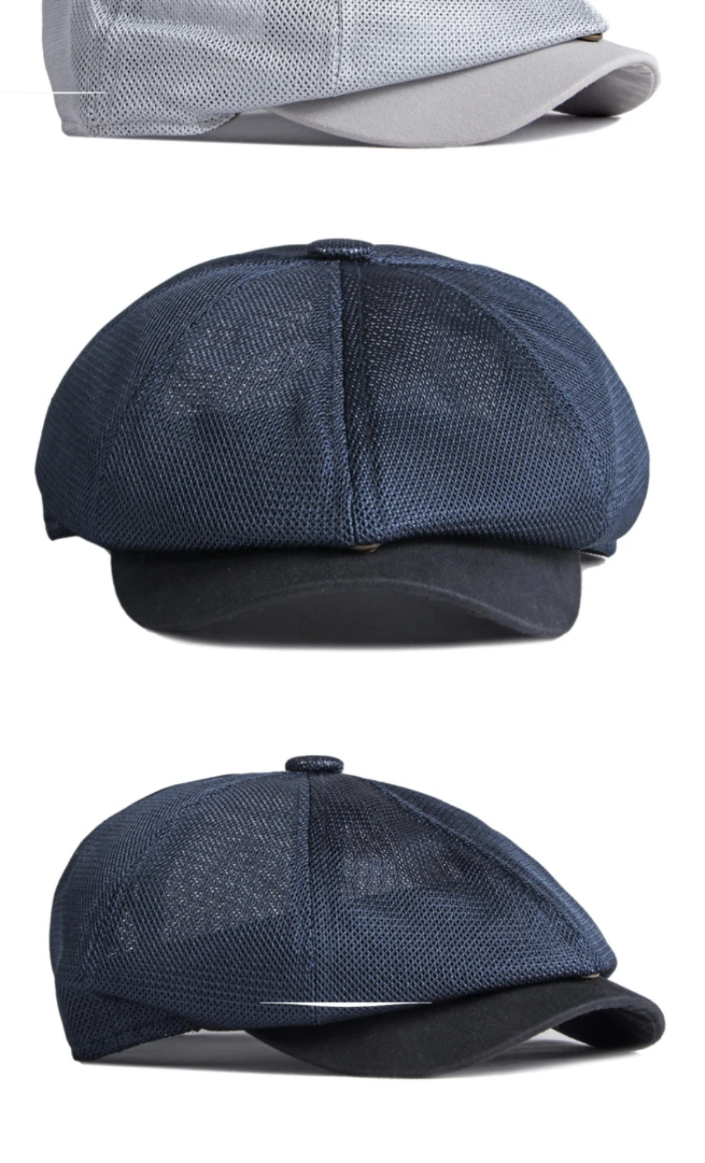 HT4821 Baskenmützen Frühling Sommer Mesh-Kappen für Herren und Damen Künstler-Malermütze Atmungsaktive Ivy Flat Cap Unisex Achteckige Baskenmütze – Detail 5