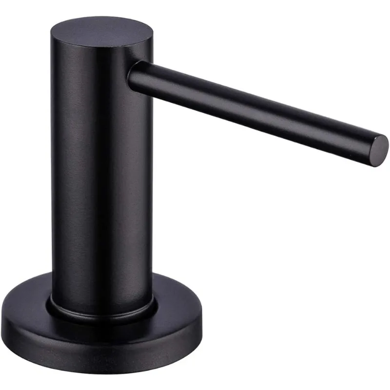 Matte Black Kitchen Sink Soap Dispenser Countertop Pump Hand Lotion Built in Bottle Upgrade Stainless Steel Screw