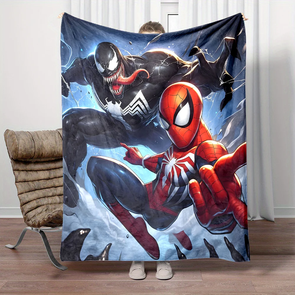 1PC Marvel Venom Pattern Blanket Warm Soft Fluffy Kids and Adult Sofa Bed Throw Blanket Suitable Home Outdoor Travel Camping