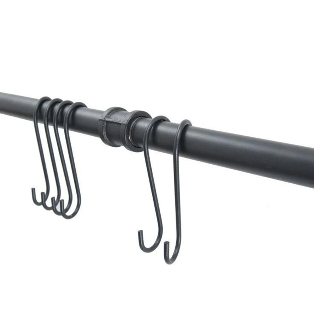 Wall Mounted Storage Rack with 10 Hooks Pan Pot Lid Shovel Spoon Organizer Hanging Iron Rack Kitchen Utensils
