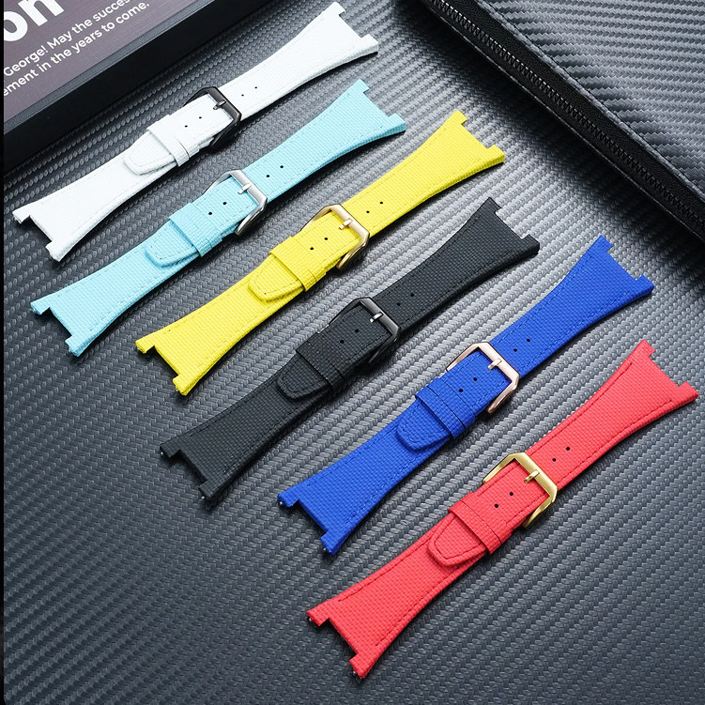 Quick release fluoro rubber watchband for IWC Engineer AMG series IW500501 IW322503 fluororubber watch strap for men