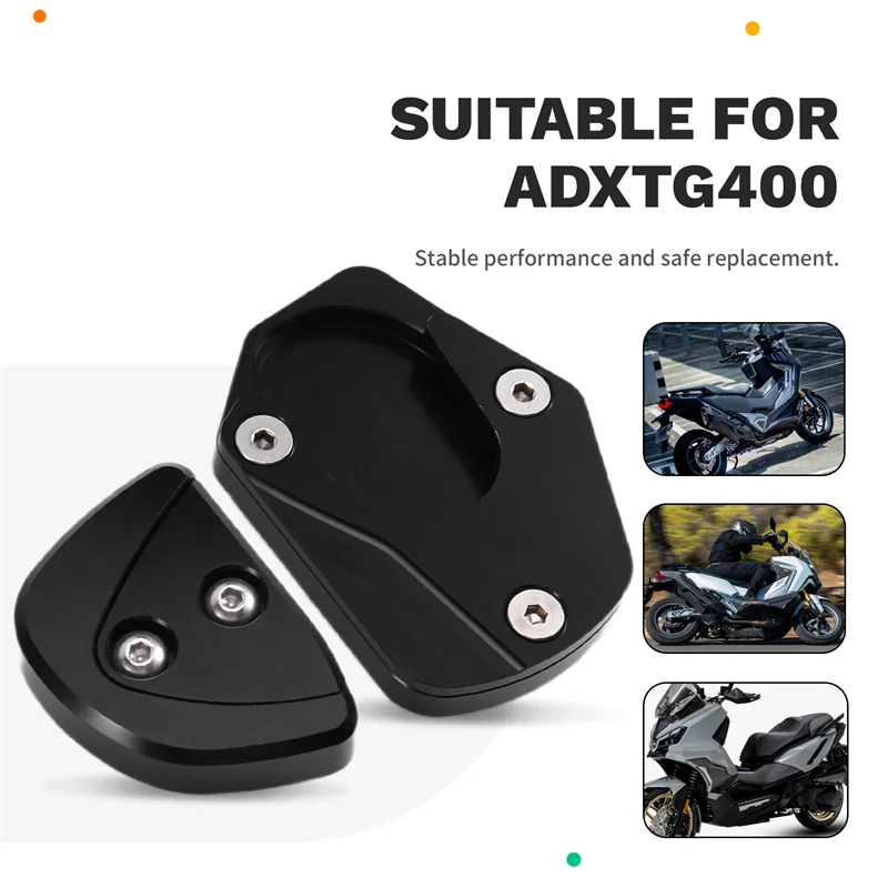 Motorcycle For SYM ADXTG400 ADXTG 400 2024-2025 Side Stand Doot Kickstand Auxiliary Foot Pedal Support Plate Black-AD39