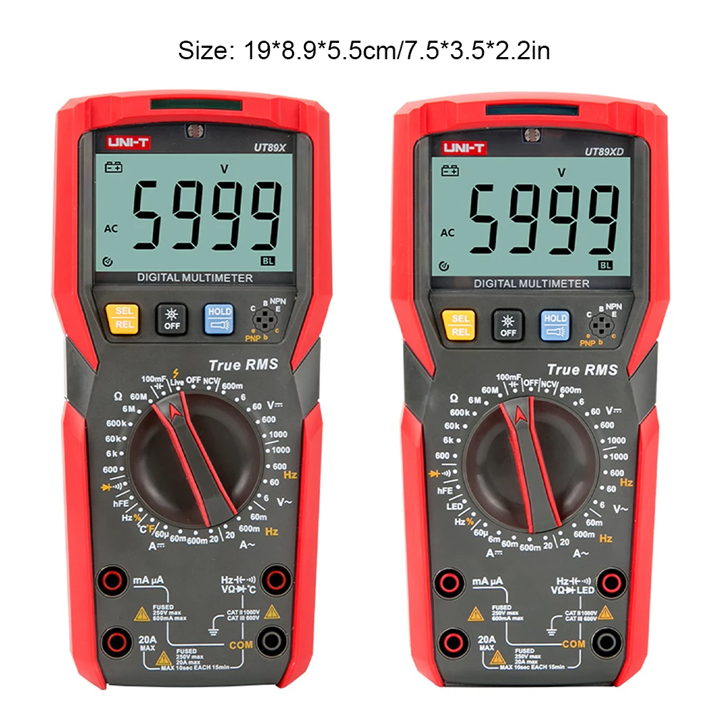 UNI-T UT89X UT89XD Professional Digital Multimeter True RMS NCV 20A Current AC DC Voltmeter Capacitance Resistance Tester